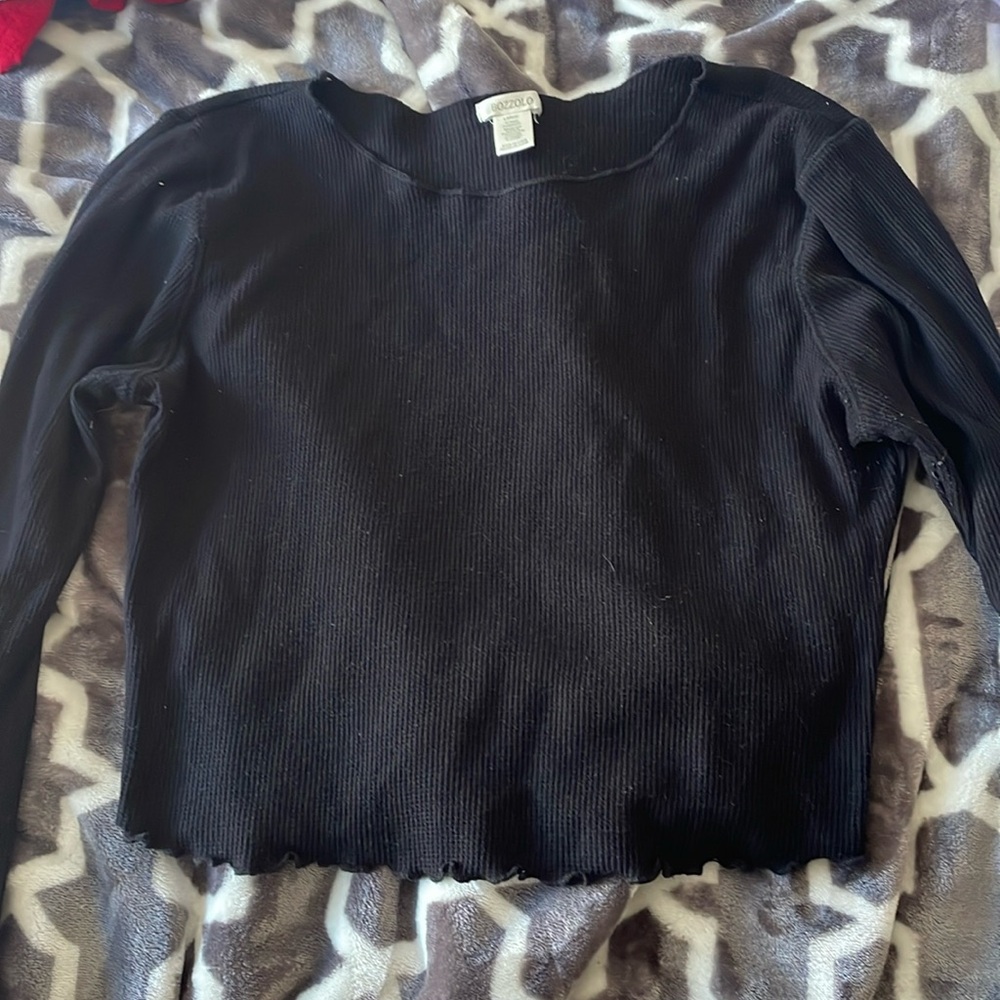 Long sleeve black top. Size L